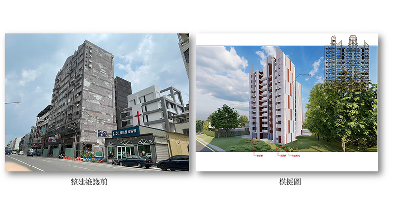 東方帝國整建維護施工前與完工模擬圖。（圖／屏東縣政府提供）