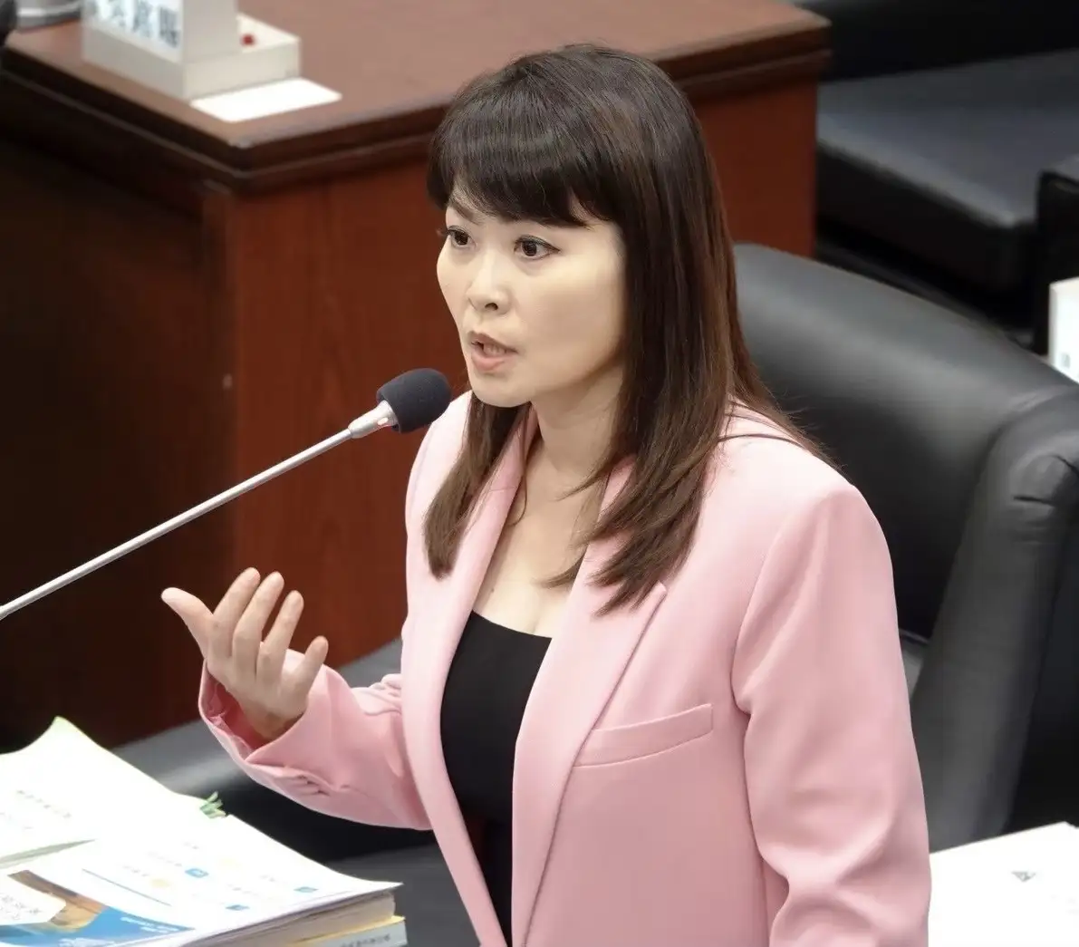 市議員陳美雅呼籲市府盡速公開案件偵辦進度，並提出具體改善方案，避免高雄持續成為外縣市垃圾的受害者。（記者吳文生攝）