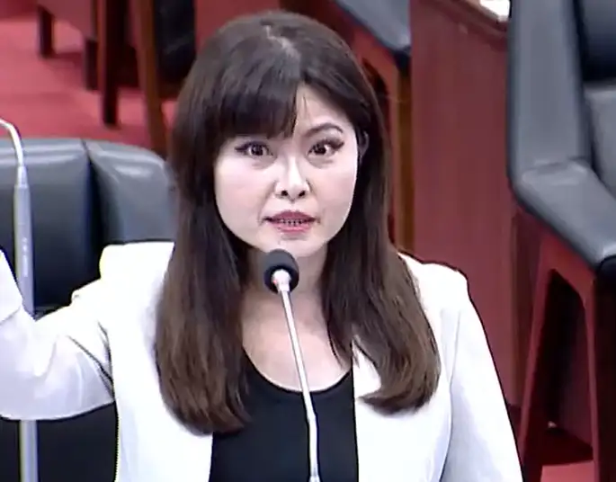 市議員陳美雅痛批，不肖業者李姓父子在田寮月世界等風景區非法傾倒垃圾，嚴重破壞高雄環境。（記者吳文生攝）