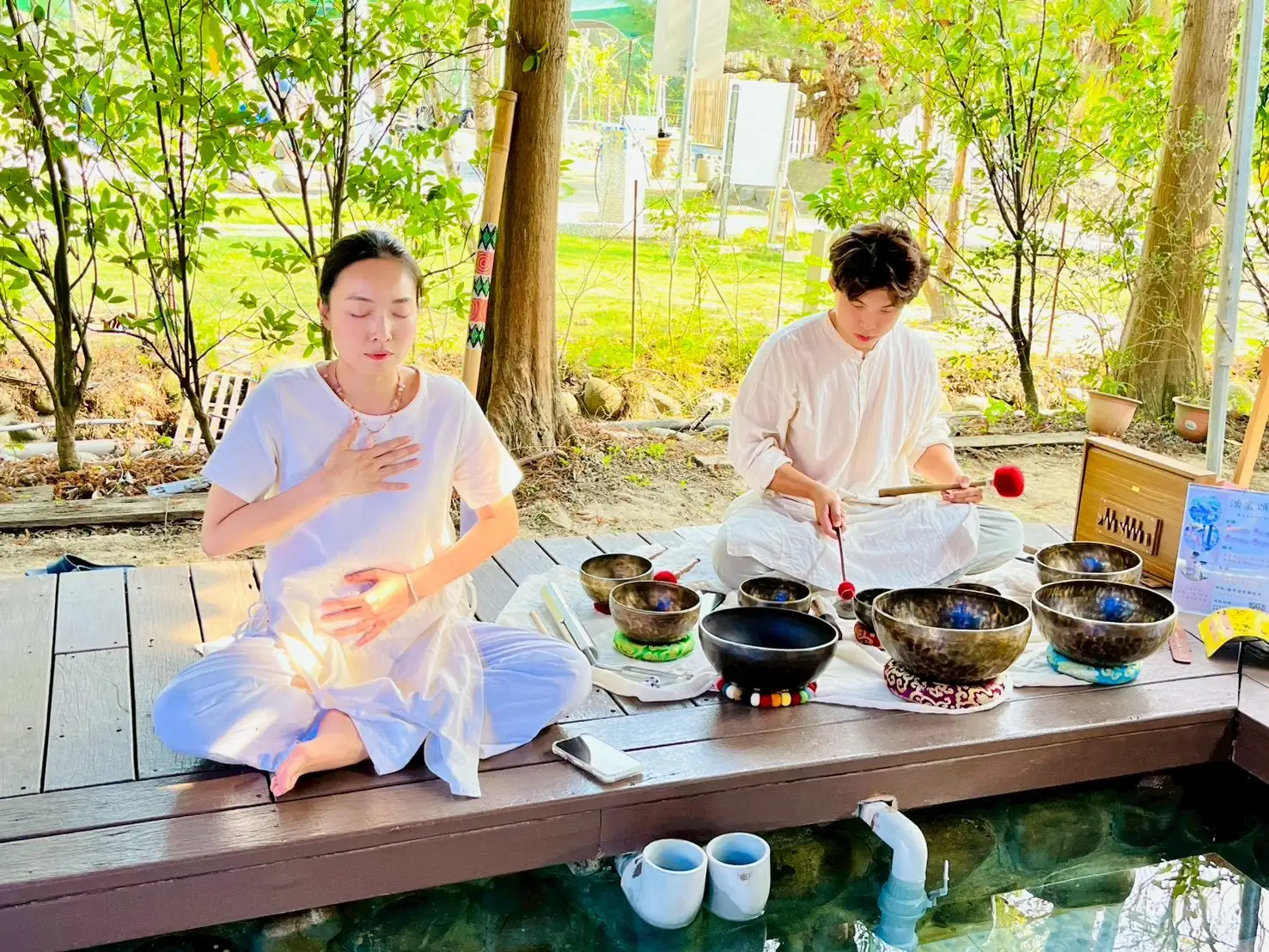 「溫泉X瑜珈X聲缽」活動。(圖/臺南市政府觀光旅遊局 提供)