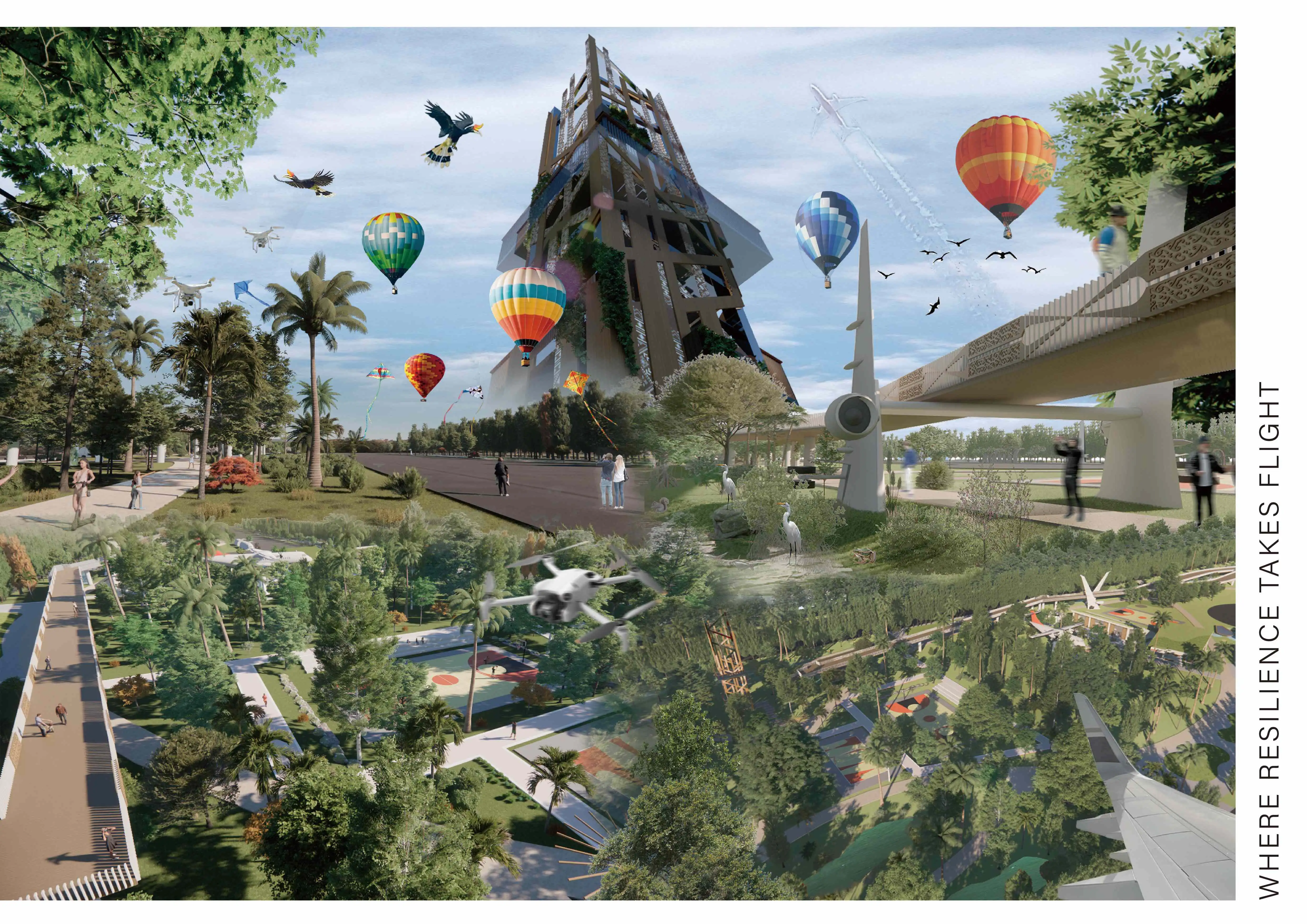 空設系114級畢業生何松佑的作品「韌性啟航」榮獲2025美國建築大師學生競賽「BEST OF BEST」大獎。(圖/崑山科技大學 提供)