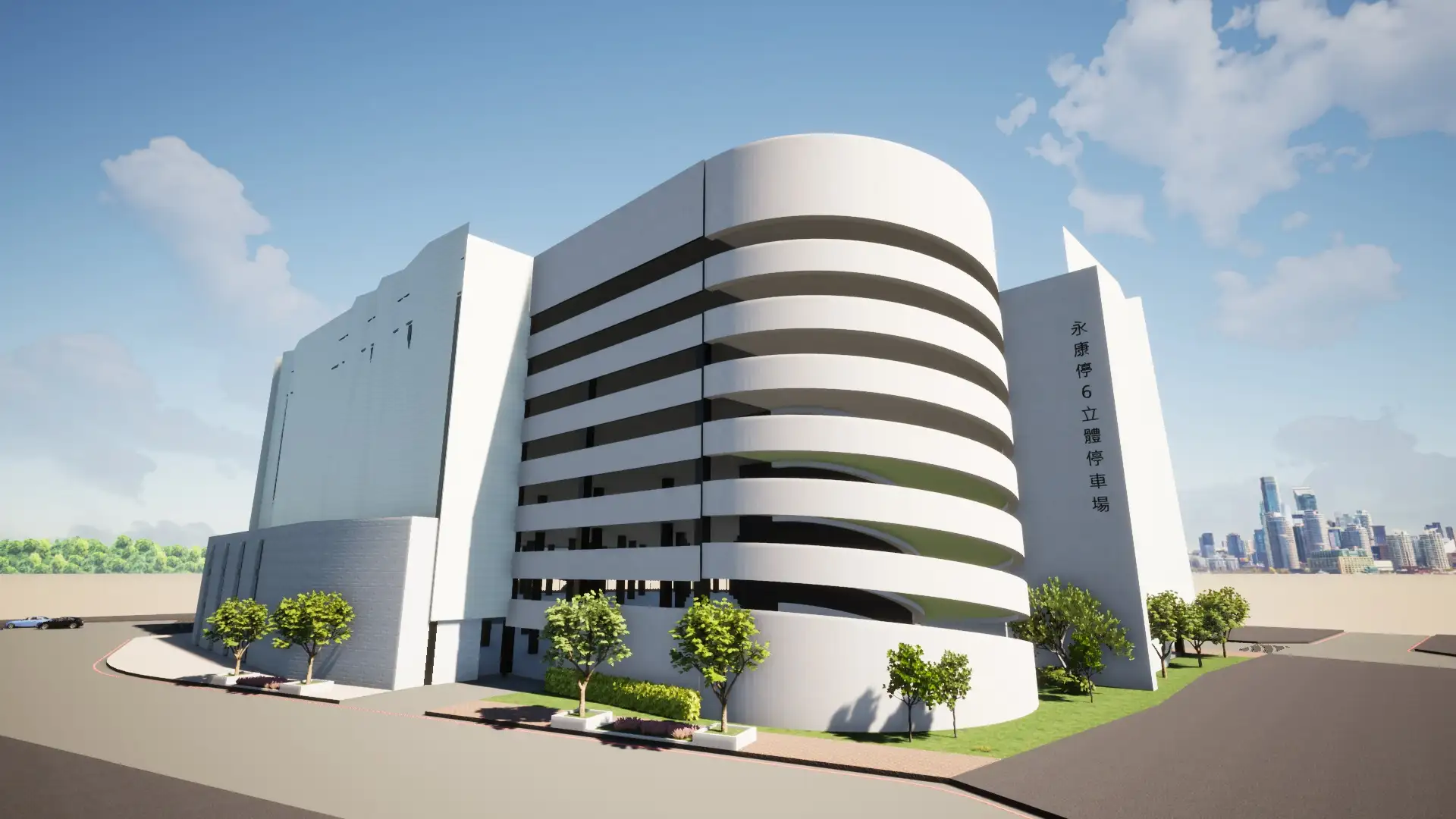 永康停6立體停車場模擬示意圖。(圖/台南市府 都發局 提供）