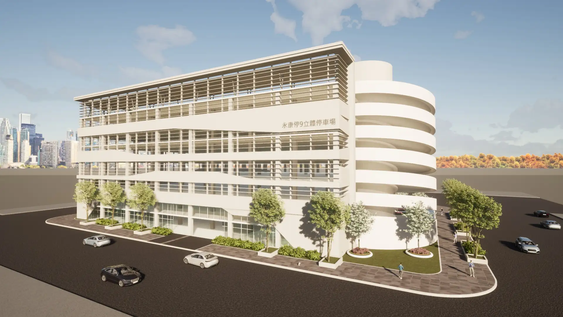 永康停9立體停車場模擬示意圖。(圖/台南市府 都發局 提供）