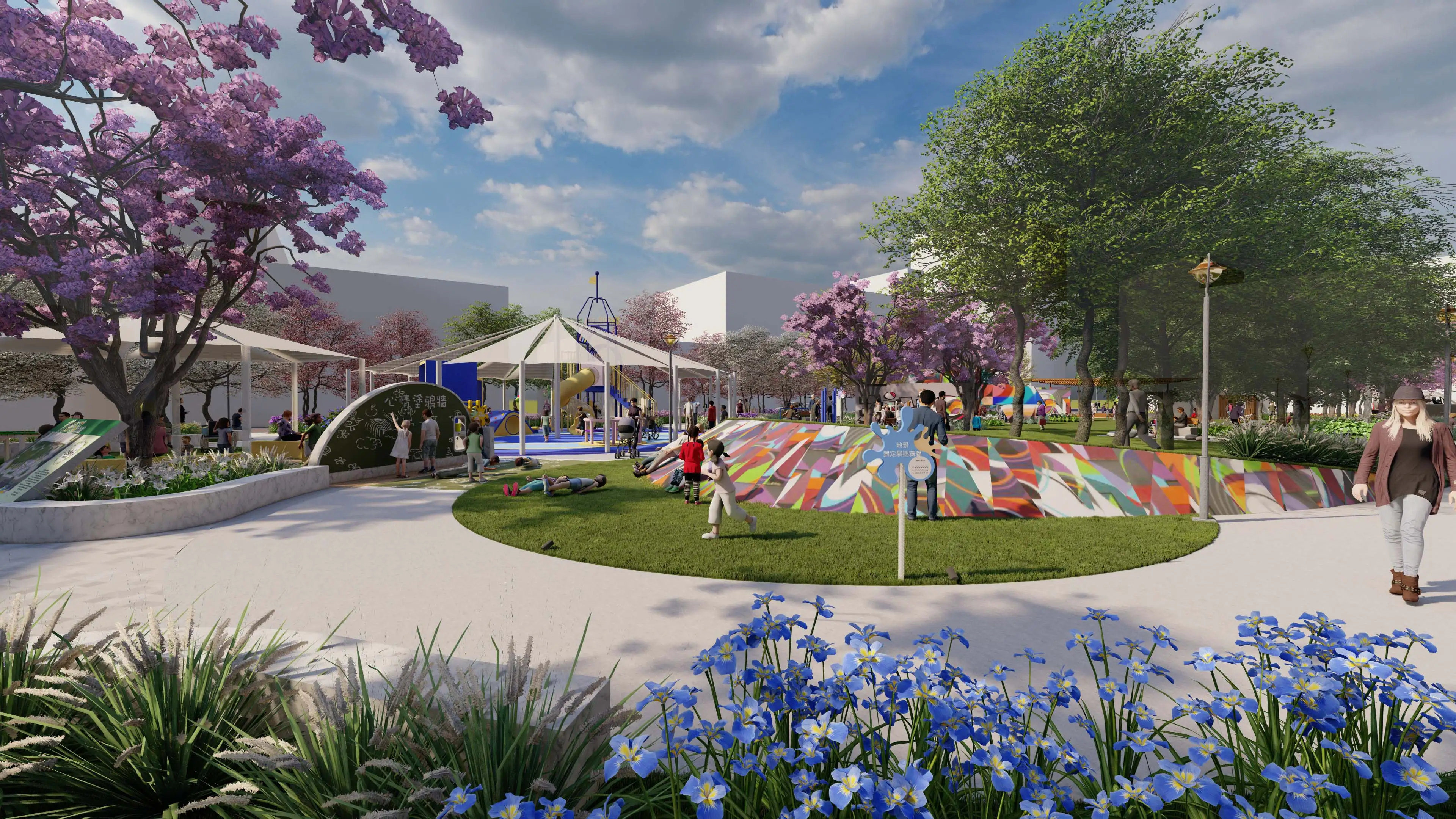 台中市首座塗鴉主題公園「菜奇鴉公園」正式動工，市府投入3,500萬元翻轉北區中央市場舊址，為舊城再生注入藝術與綠意新風貌。(圖/台中市政府提供)