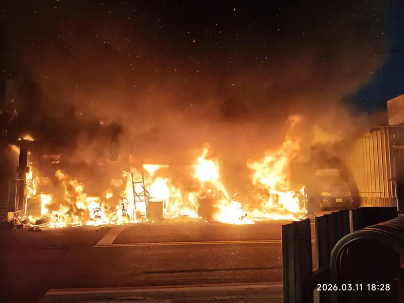 台南永康鐵皮屋大火 夫妻受困成焦屍