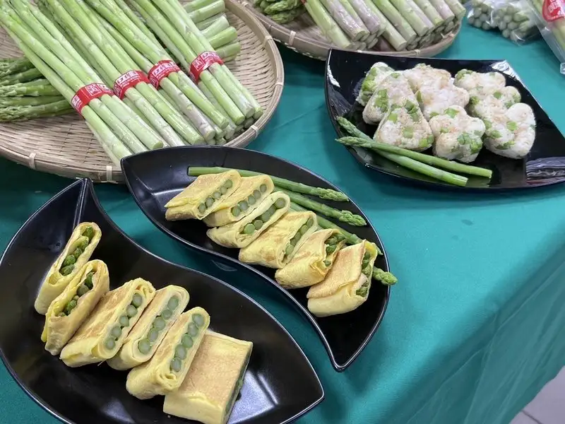 綠蘆筍及產品介紹。(圖/台南市政府農業局提供)