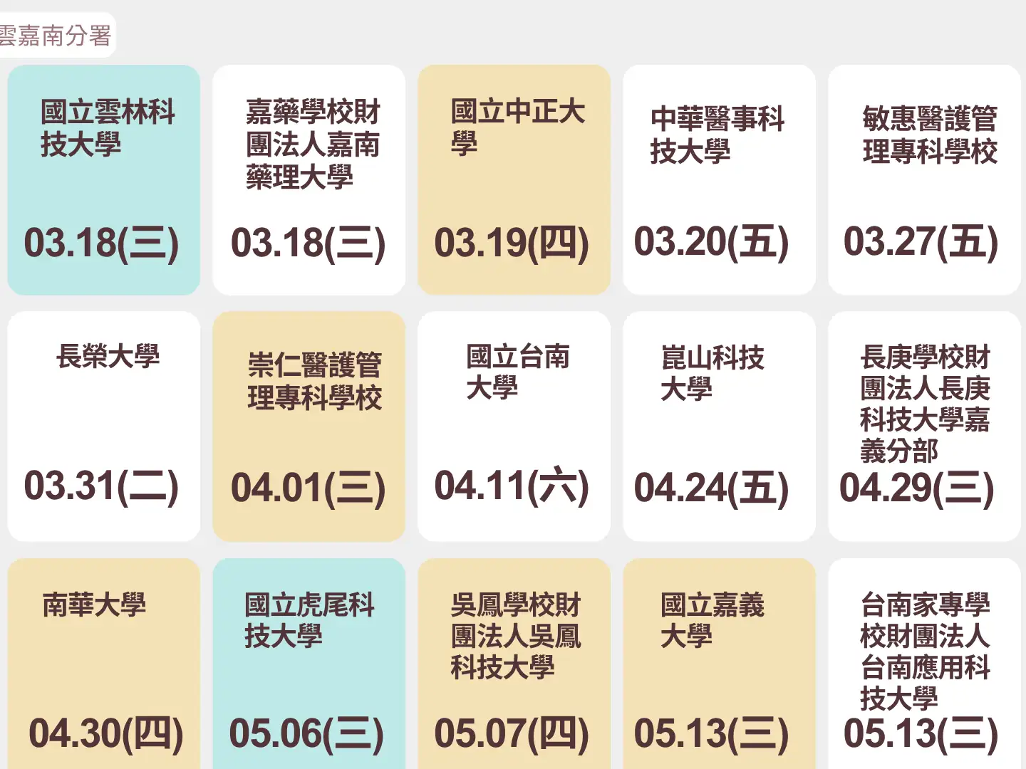 勞發署雲嘉南分署自3月起至5月積極辦理15場校園徵才活動，呼籲青年朋友多多把握(圖/勞發署雲嘉南分署提供)