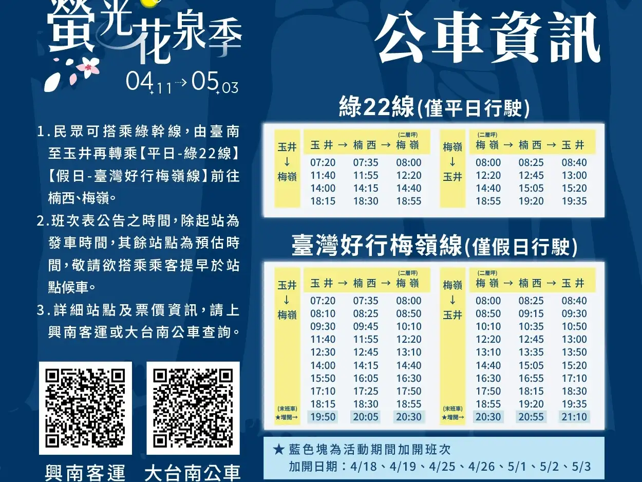 台南梅嶺螢火蟲季登場，結合賞螢、桐花與溫泉，成為春季熱門旅遊亮點。(圖/台南市觀光旅遊局提供)