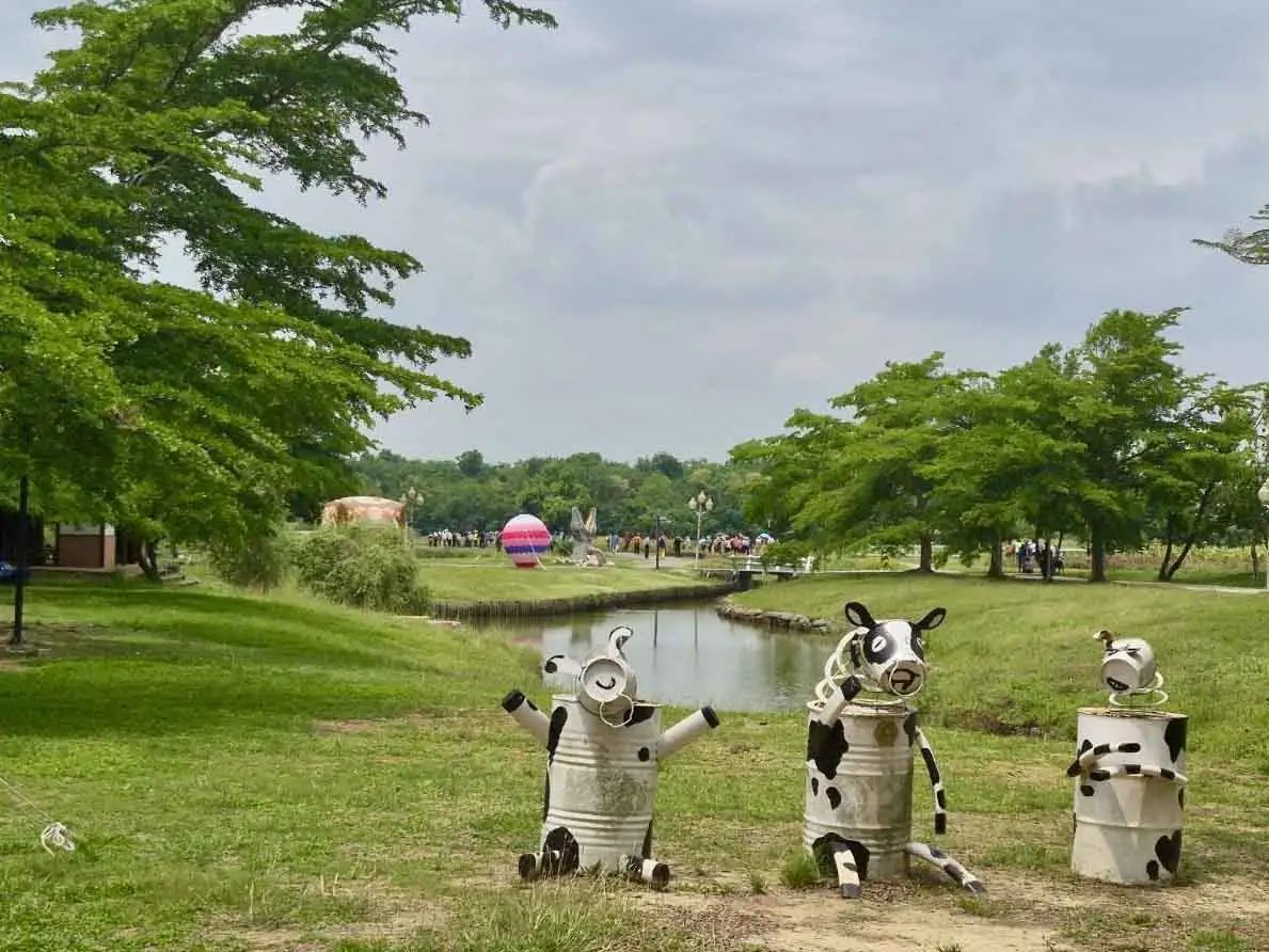 德元埤廣闊戶外綠地適合親子旅遊。(圖/台南市觀光旅遊局提供)