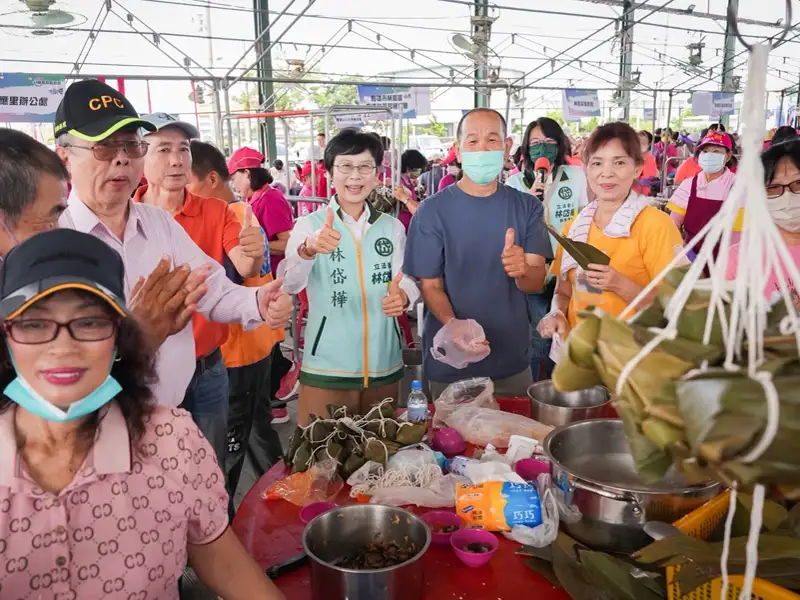 林園千人包粽大會師熱鬧登場 林岱樺感謝鄉親熱情參與