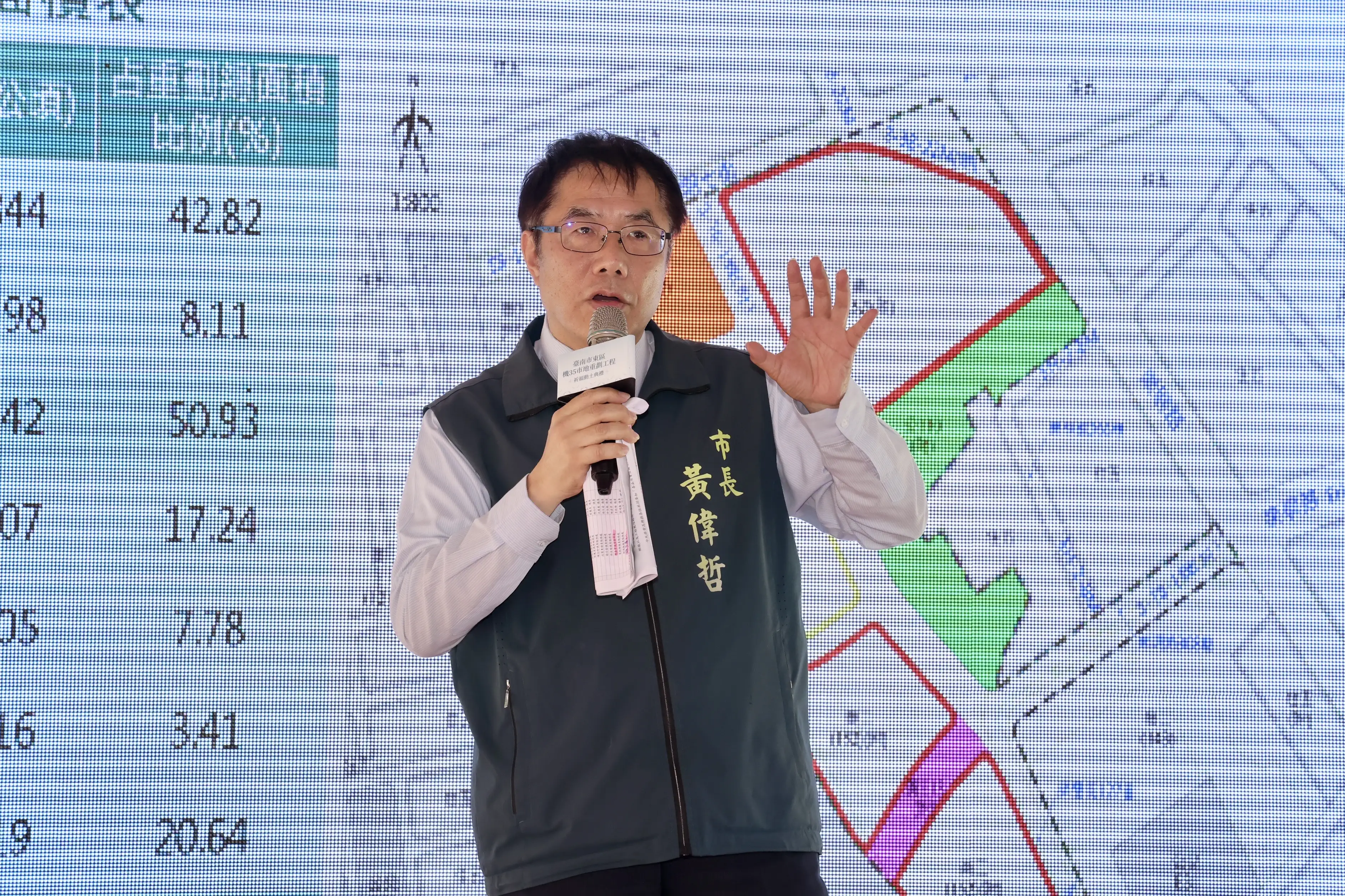 台南市東區機35市地重劃動土，黃偉哲盼東區土地活化發展更完善。（市府提供）