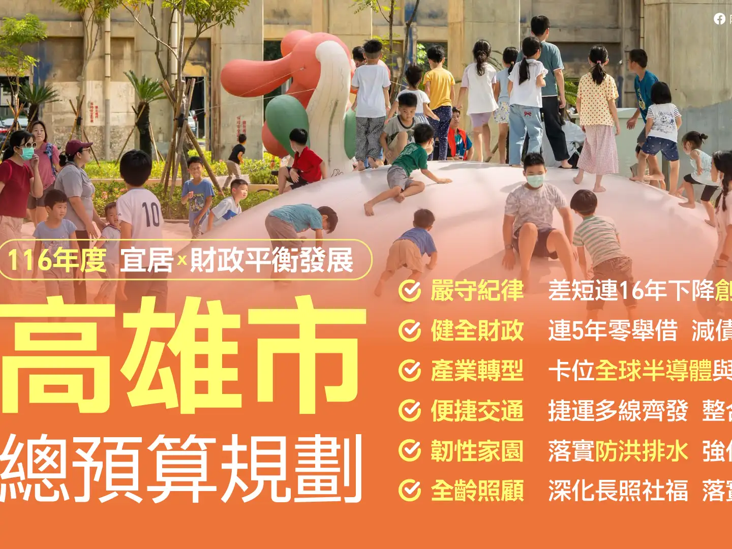 高雄市長陳其邁18日前往高雄市議會出席明年度總預算案籌編情形說明會，強調市府在有限資源下仍嚴守財政紀律、積極促參招商，並持續推動重大市政建設。（高雄市府提供）