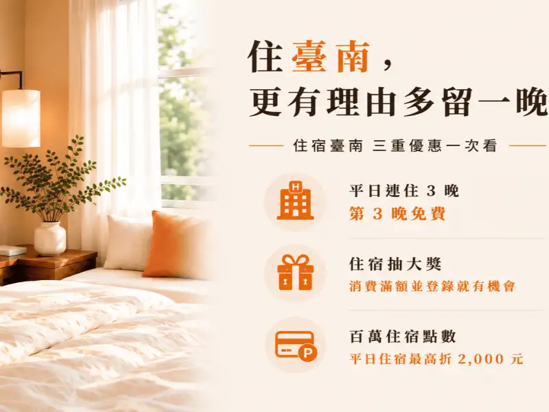 國旅補助9月上路  台南加碼三重送最高省5200元
