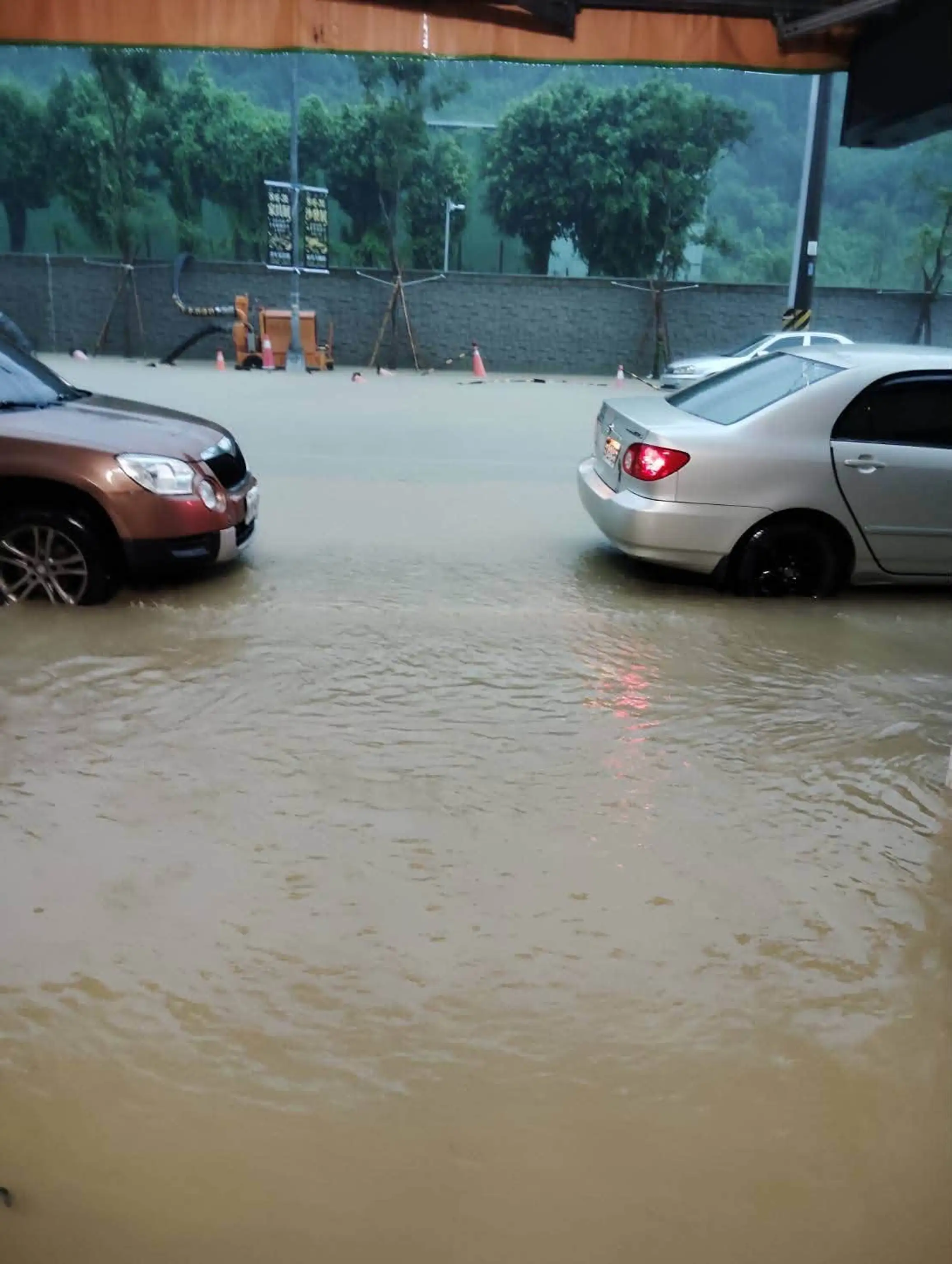 市議員陳美雅23日關心鼓山三路豪雨積淹水情形，批評相關治水工程投入近5.8億元，卻仍無法有效解決長年積淹水問題，要求市府全面檢討。（陳美雅提供）