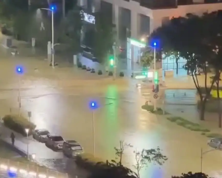連日豪雨造成高雄鼓山三路、翠華路、銘傳路、逢甲路、九如四路及內惟等地積淹水，市議員陳美雅要求市府全面檢視治水成效，並公開排水清疏、抽水設備運作及相關防汛整備資料。（陳美雅提供）