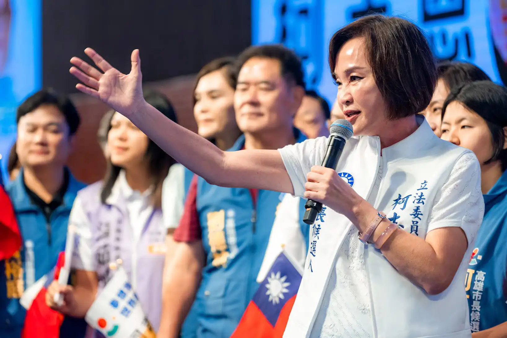 國民黨高雄市長候選人柯志恩強調：陳其邁若有遠見，就要把接棒交給更國際化、更有視野的人，而她絕對是最好的接棒者。（柯志恩團隊提供）