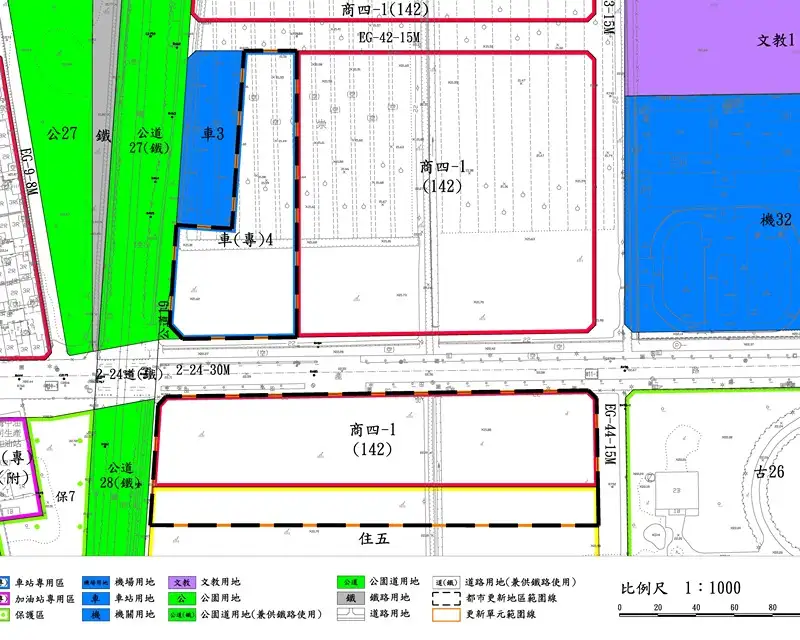 東區新都心段都更案招商範圍區位示意圖。(台南市政府都發局提供)