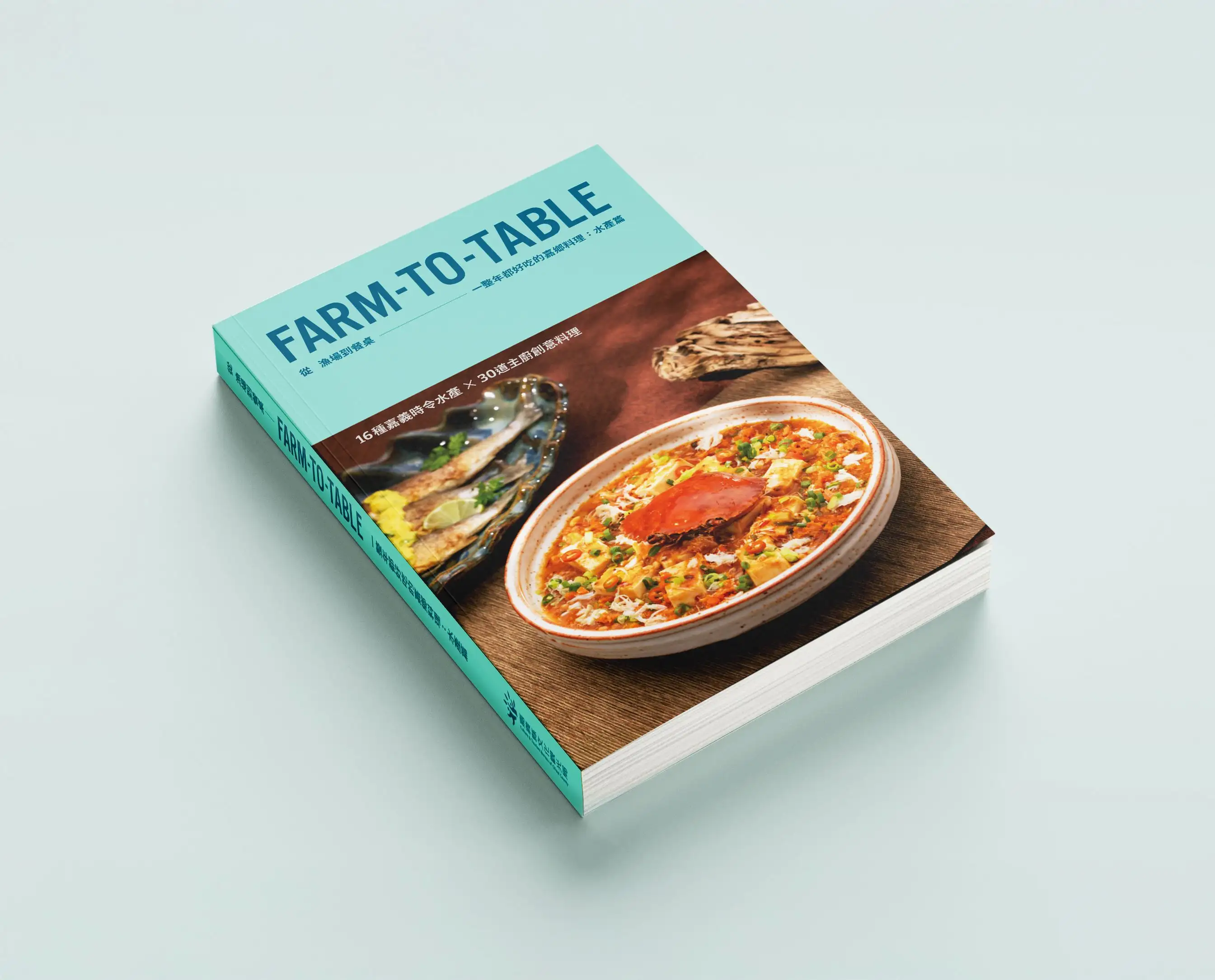 實體書以藍綠色為主調，封面上誘人的紅蟳豆腐與鮮魚料理，帶領讀者探索嘉義豐富的海味文化(圖 / 張振興翻攝)