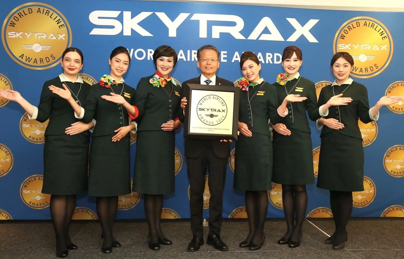 長榮航空榮獲航空界奧斯卡SKYTRAX肯定。（記者洪淑玉翻攝） 