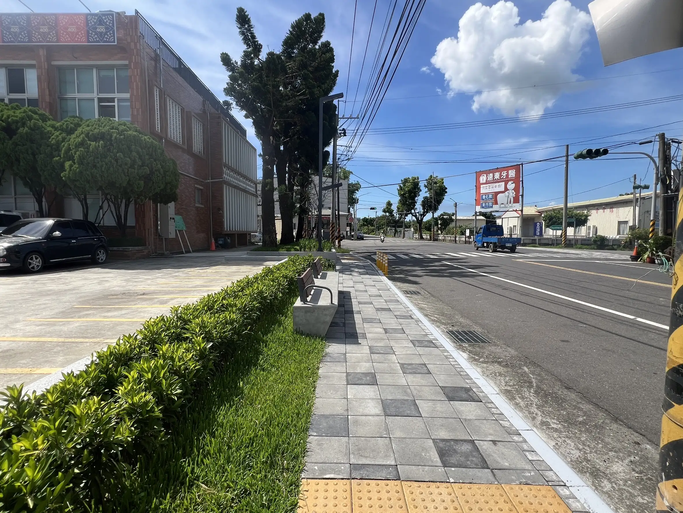 大內行政園區周邊友善步行環境及開闊視野。(圖/臺南市政府都發局提供)