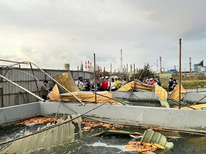 農業部公告辦理本市林園區魚塭養殖全品項及室內養殖生產管理設施為天然災害現金救助地區，自即日起至10月24日止受理漁民朋友申報。（記者吳文欽攝）