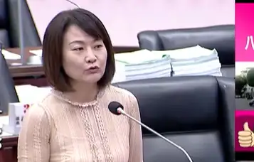 市議員陳麗娜質疑，衛生局三大官，副局長、主任秘書、醫管中心執行長，本職工作就忙不完了，他們真有時間兼職醫院，能把醫院管好？（記者吳文欽攝）