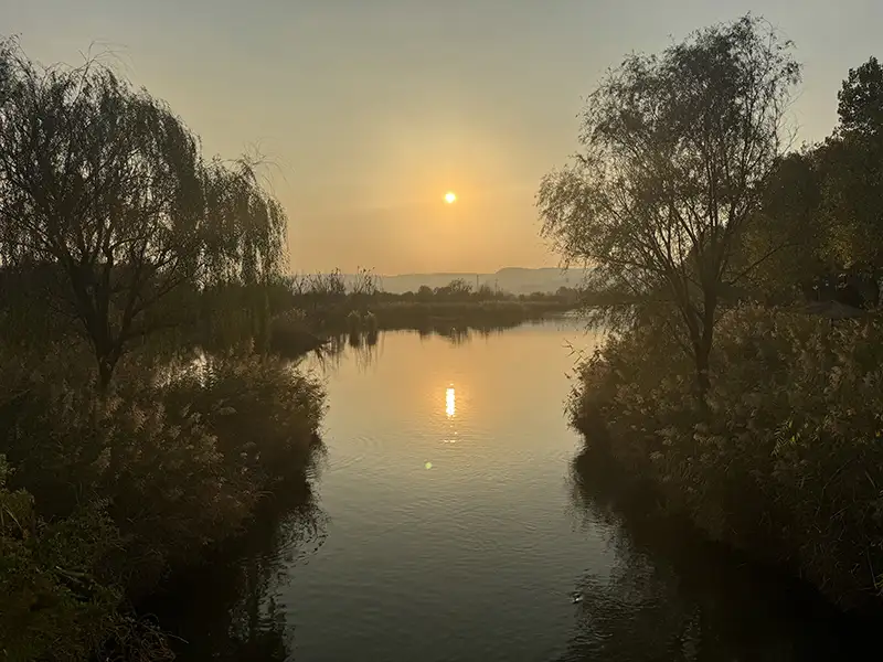 洽川的夕陽美景。