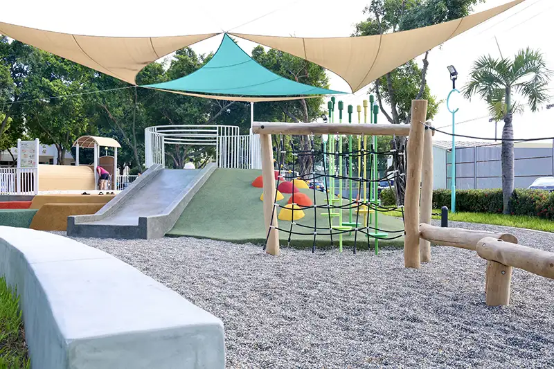 佳里體育公園特色遊戲場-榮獲2025建築園冶獎─公園綠地景觀類。(圖/臺南市都發局 提供)