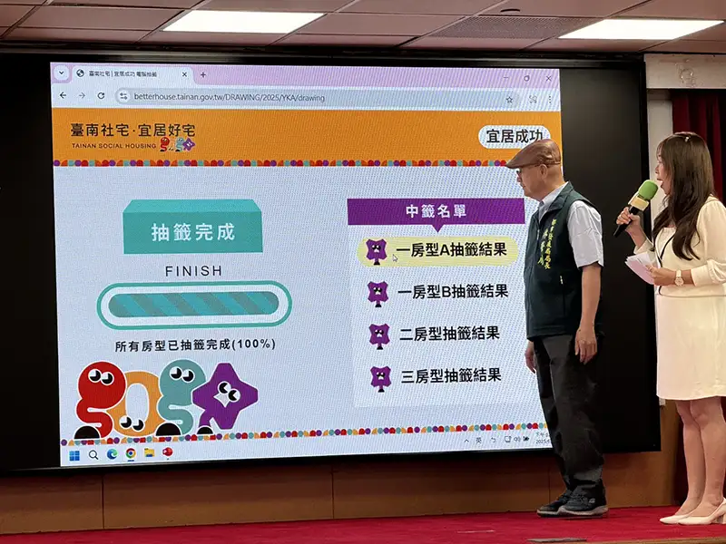 臺南「宜居成功」社宅公開抽籤  實現宜居好宅生活再進一步