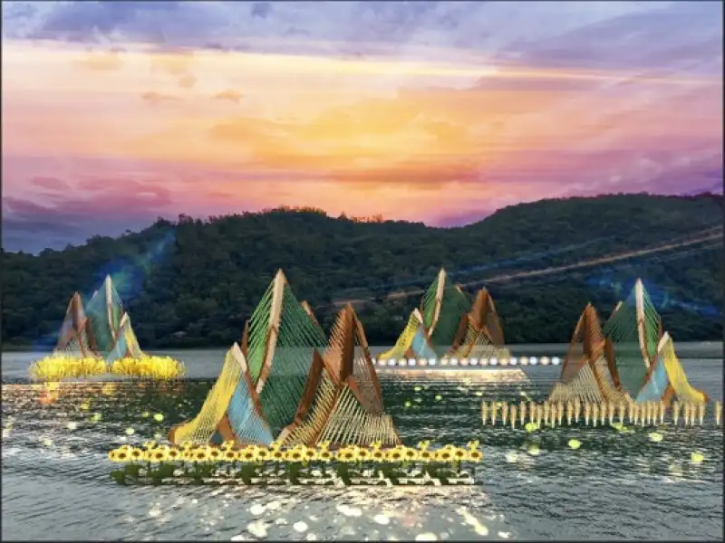 「2025花蓮鯉魚潭仲夏水岸光影節」絢麗燈區搶先登場！