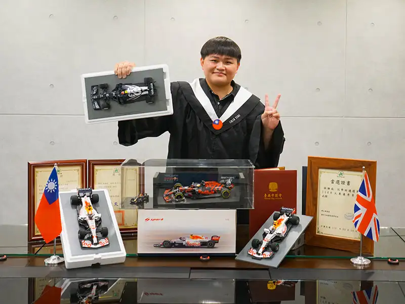 林稚庭錄取英國六名校,挺進賽車工程重鎮。(圖/崑山科技大學 提供)