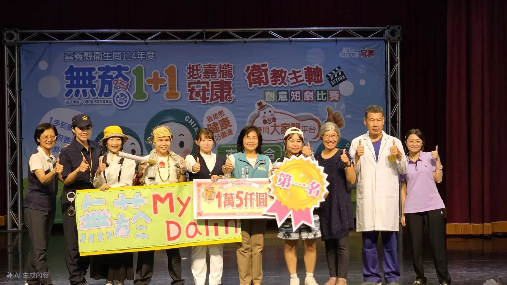 大林鎮「無菸 My Dalin」奪下第一名，由衛生局長趙紋華頒獎表揚。(圖／嘉義縣衛生局　提供)