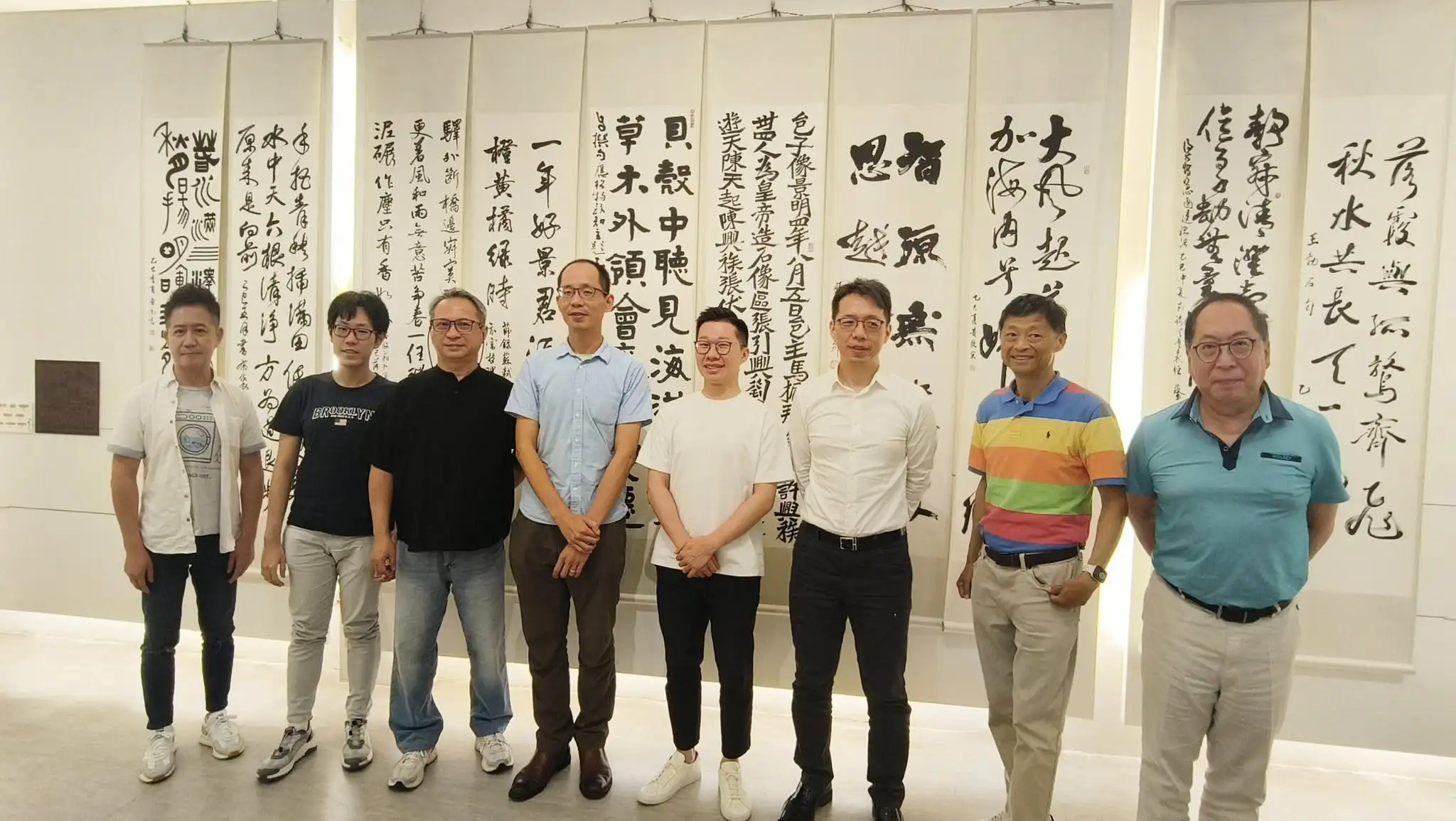 台灣科技人書法篆刻聯展-格物致知,明宗書法館十日舉行開幕儀式。(記者蔣宜安攝)