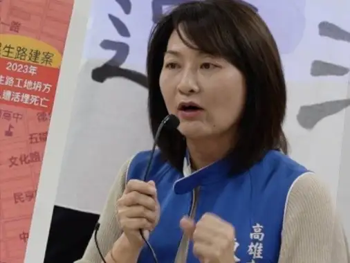市議員陳麗娜強調,若市府承認大陸工程的爭議說明會,民眾將提告,由法院檢驗其合法性。(記者吳文生攝)