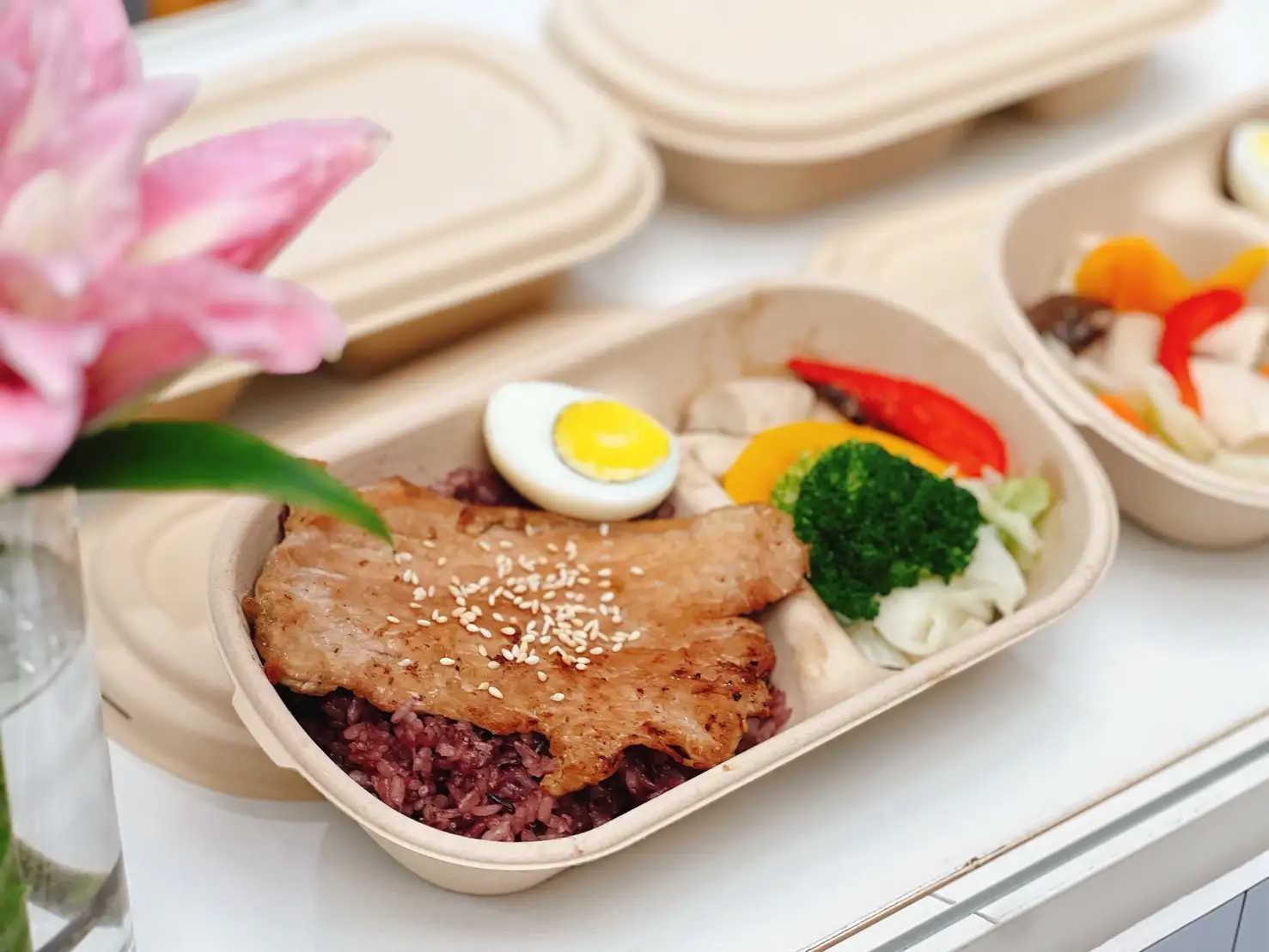 香煎豬排餐盒環保餐盒外帶款。(圖/禾氣合秝 提供)