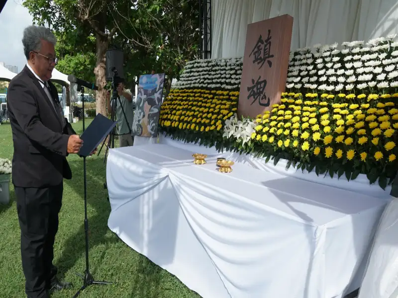 湯詠瑜出席終戰八十紀念儀式　感謝協會守護歷史推動和平