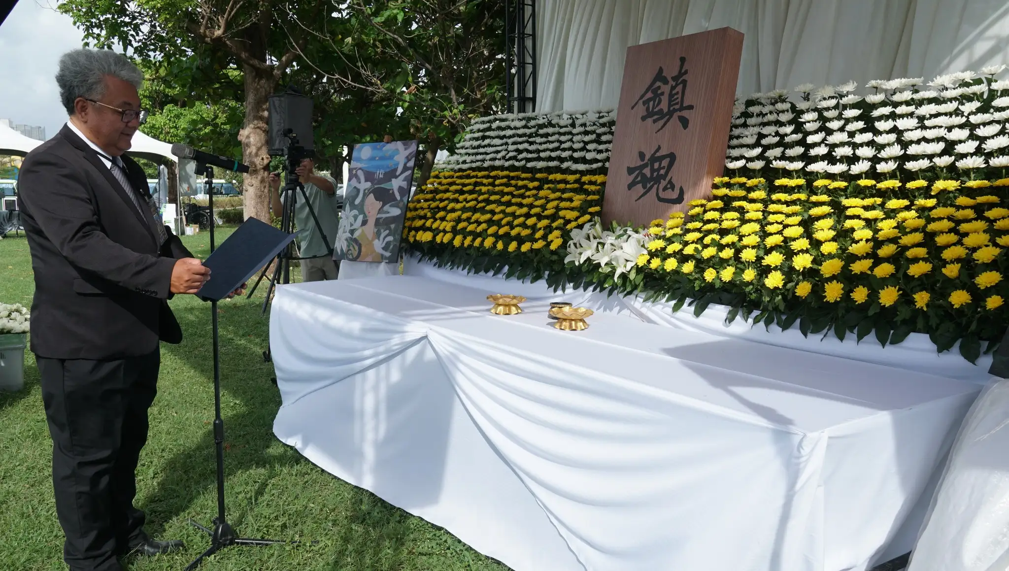 市議員湯詠瑜議員出席慰靈祈念儀式。(記者吳文生翻攝)