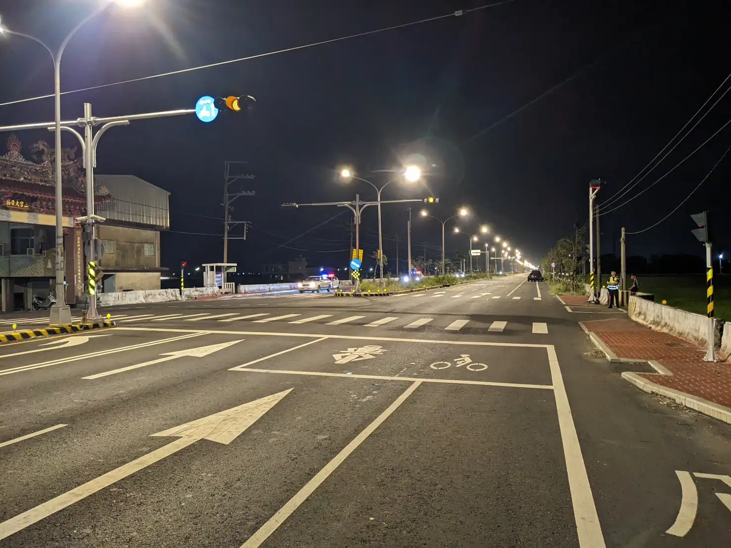 164線車禍釀1死,重機左轉與小客車衝撞,警方籲勿超速、遵守交通規則。(圖/新港警察局  提供)