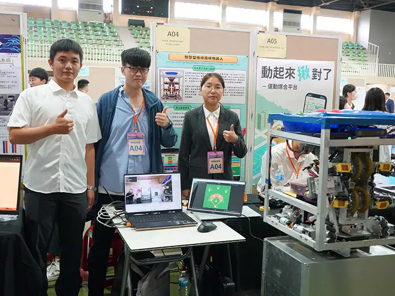 崑大作品「智慧型棒球投球機器人」榮獲大專組不分類金獎。(圖/崑山科技大學 提供)